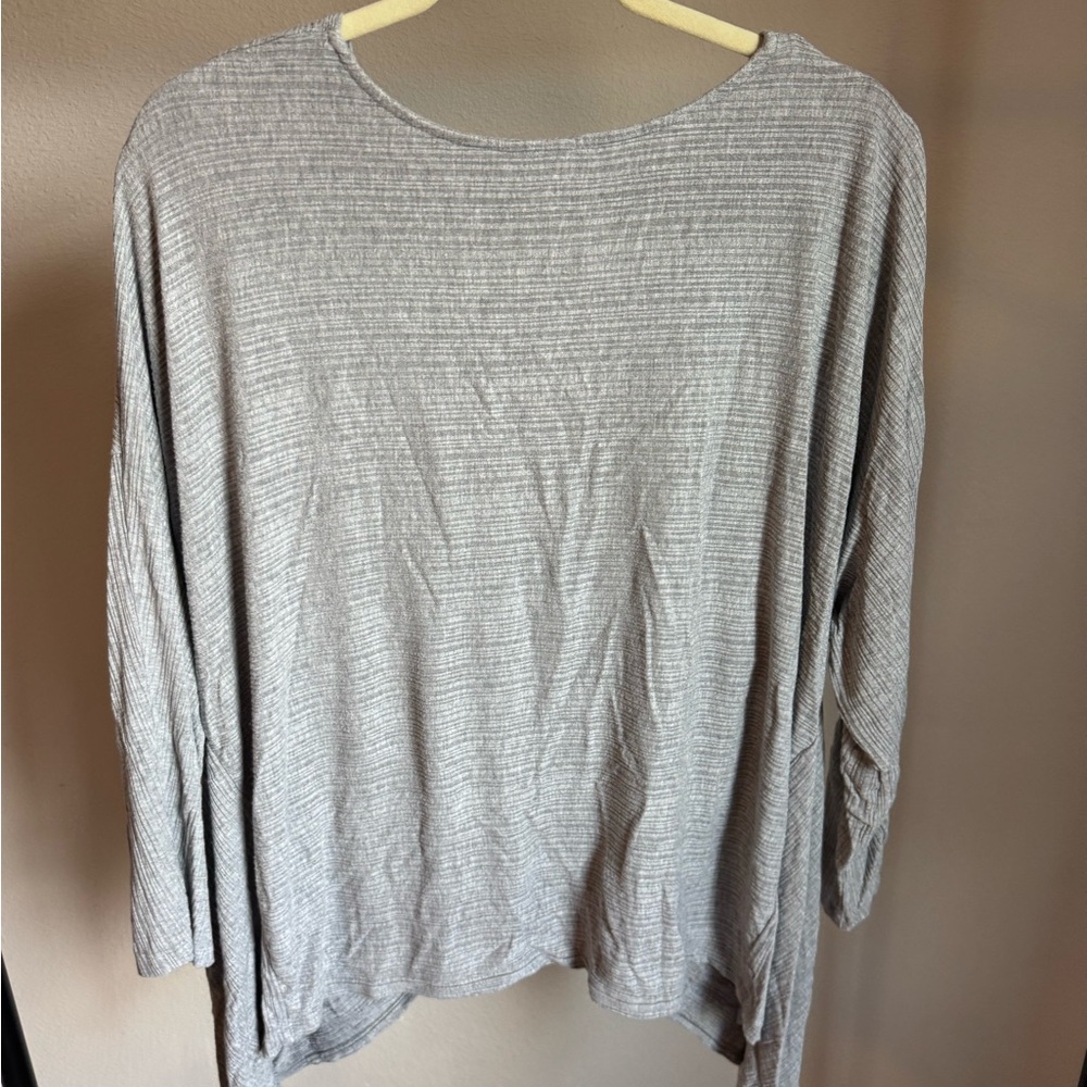 STATE Gray Long Sleeve Women's Top